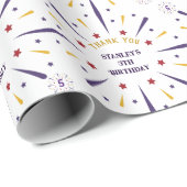 おもしろいカラフルスター誕生日パーティーありがとう ラッピングペーパー (ロールコーナー)