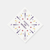 おもしろいカラフルスター誕生日パーティー スタンダードカクテルナプキン (角)