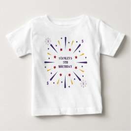 おもしろいカラフルスター誕生日パーティー ベビーTシャツ