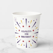 おもしろいカラフルスター誕生日パーティー 紙コップ (裏面)