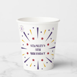 おもしろいカラフルスター誕生日パーティー 紙コップ