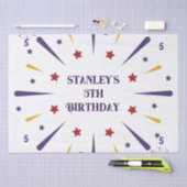 おもしろいカラフルスター誕生日パーティー 薄葉紙 (クラフト)