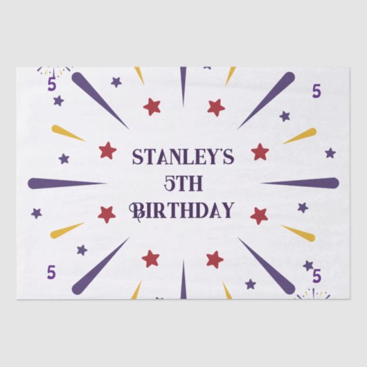 おもしろいカラフルスター誕生日パーティー 薄葉紙 (正面)