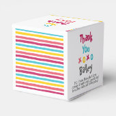 おもしろいカラフルストライプの可愛い歯子供へ箱 フェイバーボックス (裏面サイド)