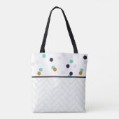 おもしろいカラフルタイル水玉模様名 トートバッグ (裏面)