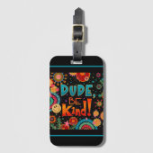 おもしろいカラフルダデビーフレンドリーハッピースマイル ラゲッジタグ (正面縦)