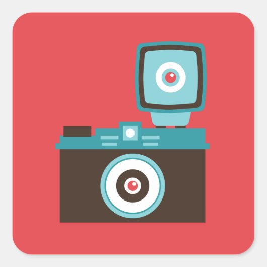 おもしろいカラフルディアナロモカメラフォトグラファー スクエアシール (正面)