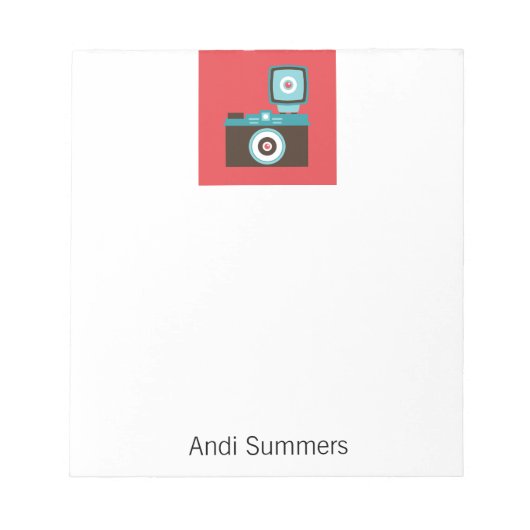 おもしろいカラフルディアナロモカメラフォトグラファー ノートパッド (正面)