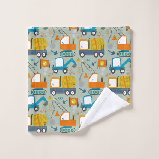 おもしろいカラフルディガーのトラックパターン バスタオルセット (ウォッシュタオル)