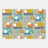 おもしろいカラフルディガーのトラックパターン ラッピングペーパーシート (正面3)