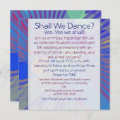 おもしろいカラフルディナーダンス記念日 招待状 (正面/裏面)