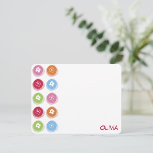 おもしろいカラフルデイジーファジー・ドットKidの誕生日写真 サンキューカード (スタンド正面)