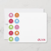 おもしろいカラフルデイジーファジー・ドットKidの誕生日写真 サンキューカード (正面)