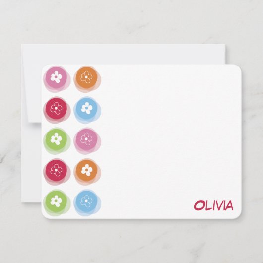 おもしろいカラフルデイジーファジー・ドットKidの誕生日写真 サンキューカード (正面)