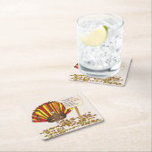 おもしろいカラフルトルコ スクエアペーパーコースター (インサイチュ)