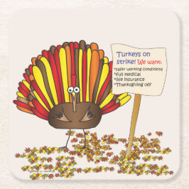 おもしろいカラフルトルコ スクエアペーパーコースター