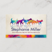 おもしろいカラフルドッグ – ドッグウォーカー名刺 名刺 (正面)