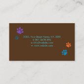 おもしろいカラフルドッグ – ドッグウォーカー名刺 名刺 (裏面)