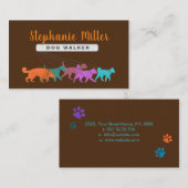 おもしろいカラフルドッグ – ドッグウォーカー名刺 名刺 (正面/裏面)