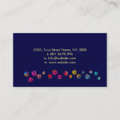 おもしろいカラフルドッグ – ドッグウォーカー名刺 名刺 (裏面)