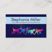 おもしろいカラフルドッグ – ドッグウォーカー名刺 名刺 (正面)