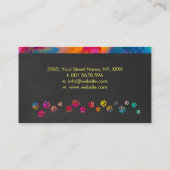 おもしろいカラフルドッグ – ドッグウォーカー名刺 名刺 (裏面)