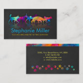 おもしろいカラフルドッグ – ドッグウォーカー名刺 名刺 (正面/裏面)