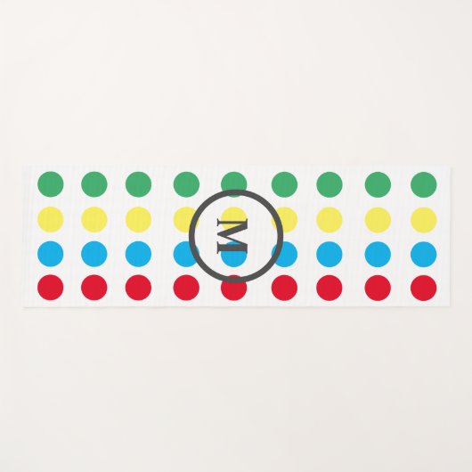 おもしろいカラフルドットパターンモノグラムヨガマット ヨガマット (正面(横))