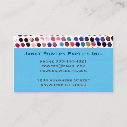 おもしろいカラフルドット抽象芸術パタカスタムーン 名刺 (裏面)