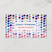 おもしろいカラフルドット抽象芸術パタカスタムーン 名刺 (正面)