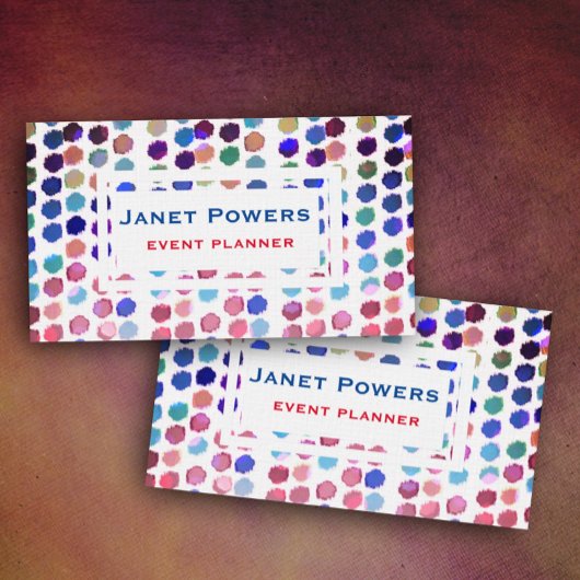 おもしろいカラフルドット抽象芸術パタカスタムーン 名刺