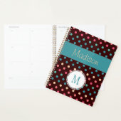 おもしろいカラフルドット数々のカラートレンディーモノグラム プランナー手帳 (ディスプレー)