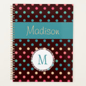 おもしろいカラフルドット数々のカラートレンディーモノグラム プランナー手帳 (正面)