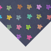 おもしろいカラフルドードルスターズオンダークブルー 薄葉紙 (詳細)