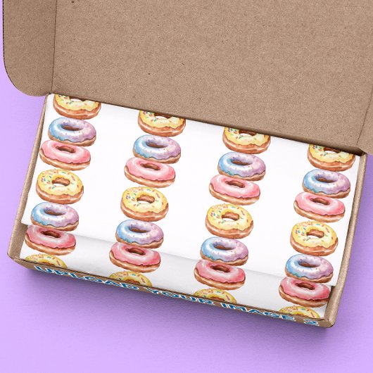 おもしろいカラフルドーナツパターン 薄葉紙