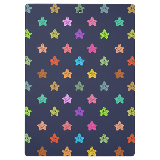 おもしろいカラフルドールスターズオンブルーパーソナライズされた クリップボード (裏面)