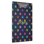 おもしろいカラフルドールスターズオンブルーパーソナライズされた クリップボード (右)