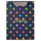 おもしろいカラフルドールスターズオンブルーパーソナライズされた クリップボード (正面)