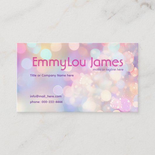 おもしろいカラフルナイトライフのアーティストの輝き 名刺 (正面)