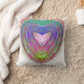 おもしろいカラフルネオングラフィティきらめくハートデザイン クッション (ブランケット)