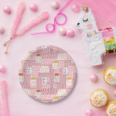 おもしろいカラフルハウスアパートメンツシティグリッド ペーパープレート (パーティー)