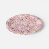 おもしろいカラフルハウスアパートメンツシティグリッド ペーパープレート (アングル)