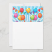 おもしろいカラフルハッピーバースデーバルーン 招待状 (裏面)