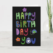 おもしろいカラフルハッピーバースデー カード (正面)