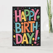 おもしろいカラフルハッピーバースデー カード (正面)