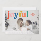 おもしろいカラフルハッピーファミリーフォトホリデーカード シーズンカード (正面)