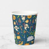 おもしろいカラフルハロウィーンテーマオンブルー紙カップ 紙コップ (右)