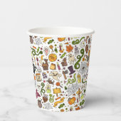 おもしろいカラフルハロウィーンテーマパーティー紙カップ 紙コップ (裏面)