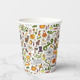 おもしろいカラフルハロウィーンテーマパーティー紙カップ 紙コップ