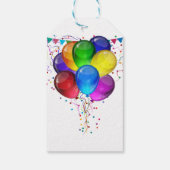 おもしろいカラフルバルーンワンダーランド1歳の誕生日 ギフトタグ (裏面)